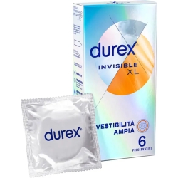 Durex Invisible Xl - 6 Preservativi Extra Sottili Ed Extra Large