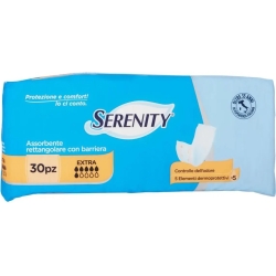 Serenity Classic - 30 Pannoloni Assorbenti Rettangolari Con Barriera Per Incontinenza Extra
