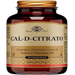 Solgar Cal D Citrato 60 Tavolette - Integratore Di Calcio E Vitamina D
