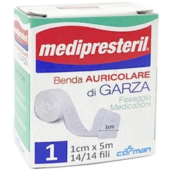 Medipresteril Benda Auricolare Di Garza Per Fissaggio Di Medicazioni 1 cm x 5 Mt