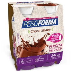 Pesoforma Choco Shake 4 Bottiglie da 236 ml - Integratore Per La Perdita E Il Mantenimento Del Peso