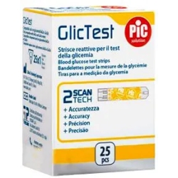 Glictest - 25 Strisce reattive per test glicemia