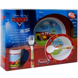 Cars Set Pappa - Piatto, Ciotola, Tazza, Cucchiaio e Forchetta