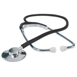 Logiko DM130N - Fonendoscopio A Testa Piatta In Alluminio Anodizzato - Nero