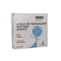 Acqua per preparazioni iniettabili monico - 5 fiale da 5 ml
