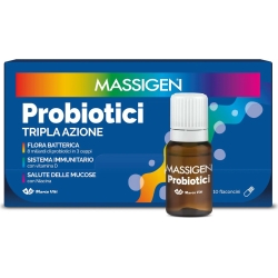 Massigen Probiotici tripla azione 10 flaconcini - Per la flora batterica