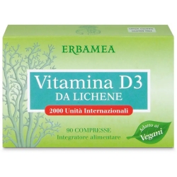 Erbamea Vitamina D3 Da Lichene 90 Compresse - Integratore Per Le Ossa