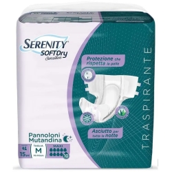 Serenity Soft Dry Sensitive - 15 Pannoloni Mutandina Per Incontinenza Maxi Taglia M