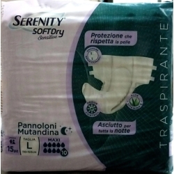 Serenity Soft Dry Sensitive - 15 Pannoloni Mutandina Per Incontinenza Maxi Taglia L