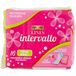 Lines Intervallo & Go Fresh - 16 Proteggislip Ripiegati Ipoallergenici