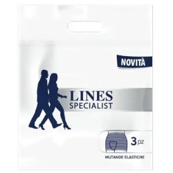 Lines Specialist - 3 Mutande Assorbenti Elastiche Unisex per Incontinenza Taglia XXL