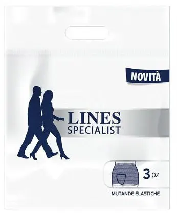 Lines Specialist - 3 Mutande Assorbenti Elastiche Unisex per Incontinenza Taglia XXL