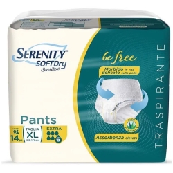 Serenity Soft Dry Sensitive - 14 Pants Pannoloni A Mutandina Assorbente Per Incontinenza Extra Taglia XL