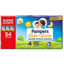 PAMPERS Sole E Luna Maxi - 54 pannolini Misura 4 (7-18 Kg)