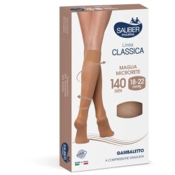Sauber Linea Classica 140 Den - Gambaletto Maglia Microrete (18-22 mmHg) - Taglia 3 Camel