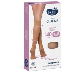 Sauber Linea Charme 140 Den - Gambaletto Maglia Liscia (18-22 mmHg) - Taglia 4 Beige