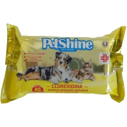 40 salviette igienizzanti per animali con clorexidina