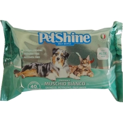 muschio bianco - 40 salviette igienizzanti per animali