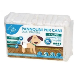 12 pannoloni per cane femmina - taglia XL (56-82 cm)