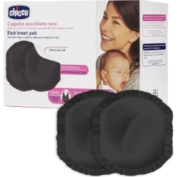 Chicco 60 Coppette Assorbilatte Antibatteriche Nere