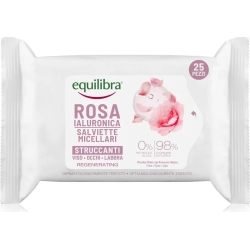 Equilibra Rosa Ialuronica - 25 Salviette Micellari Struccanti