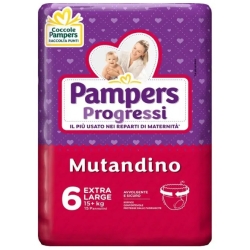 PAMPERS Progressi Mutandino Extra Large - 15 Pannolini A Mutandina Taglia 6 Per Bambini da 15 kg