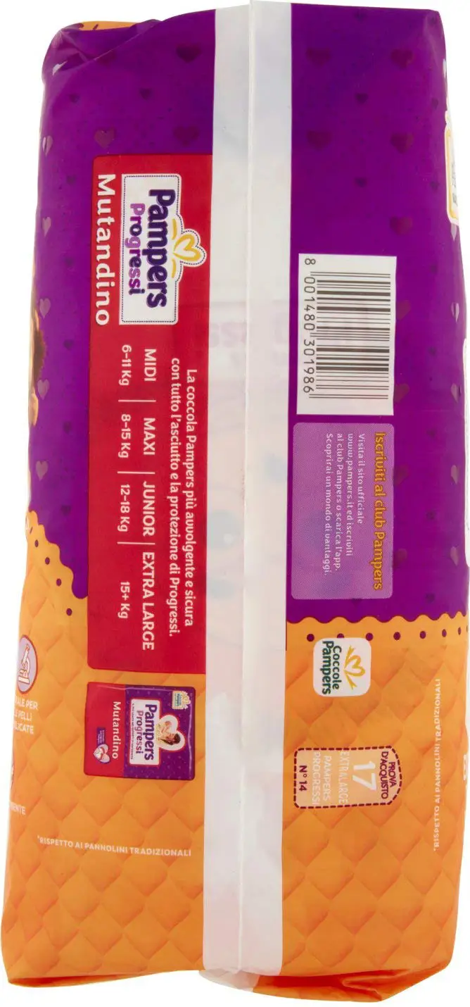 PAMPERS Progressi Corre Extra Large - 17 pannolini taglia 6+ per bambini da 16 kg