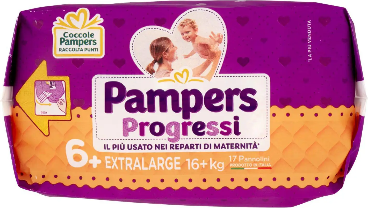 PAMPERS Progressi Corre Extra Large - 17 pannolini taglia 6+ per bambini da 16 kg