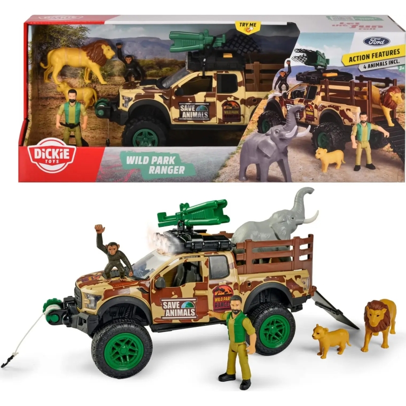 Simba Wild park ranger - set con macchinina ford raptor in scala 1:24