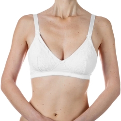 Chicco Nursing Bra - Reggiseno Allattamento in Cotone Bianco 3C