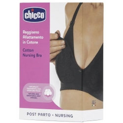 Chicco Nursing Bra - Reggiseno Allattamento in Cotone Nero 3C