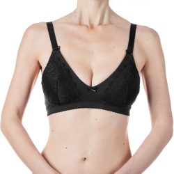 Chicco Nursing Bra - Reggiseno Allattamento in Cotone Nero 5C