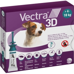 Vectra 3D - Antiparassitario 3 pipette per cani di 4-10 Kg