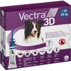 Vectra 3D - Antiparassitario 3 pipette 10-25 Kg