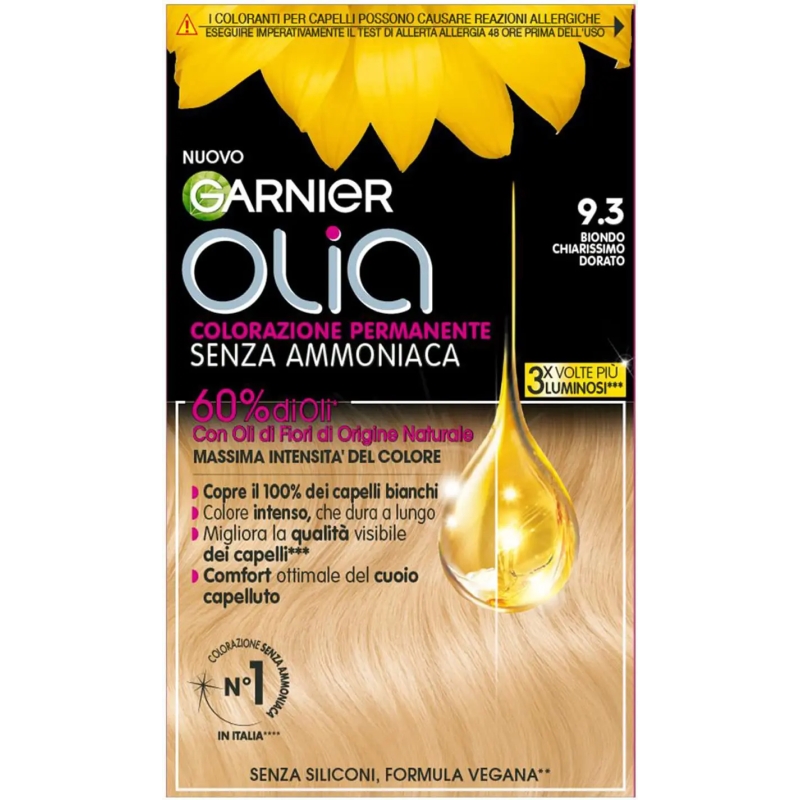 L'ORéAL Garnier Olia - Colorazione Permanente Senza Ammoniaca N. 9.3 Biondo chiarissimo dorato