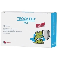 Trocà Flu Act 10 Bustine Gusto Fragola - Integratore Per Il Sistema Immunitario