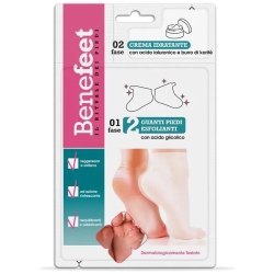 Benefeet - 2 Guanti Esfolianti Per I Piedi + Crema Idratante