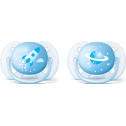 Avent Ultra soft - Succhietto ultra morbido tettarella in silicone 0-6 mesi azzurro
