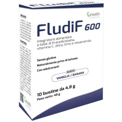 Fludif 600 10 Bustine Gusto Vaniglia E Banana - Integratore Per Le Vie Respiratorie
