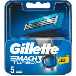 GILLETTE Lame Per Rasoio Mach3 Turbo - 4 Lamette Di Ricambio