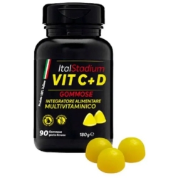 Falqui ItalStadium Vit C + D 90 Gommose Gusto Limone - Integratore per le difese immunitarie