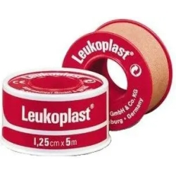 Leukoplast Cerotto Mutuabile per il fissaggio di medicazioni 1,25 cm x 5 m