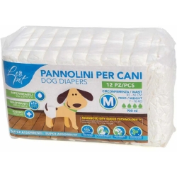 12 Pannolini Super Assorbenti Per Cani Taglia M