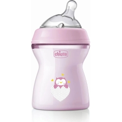 Chicco Naturalfeeling 2M+ - Biberon rosa anti-colica a flusso medio 250 ml