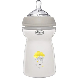 Chicco Naturalfeeling 6M+ - Biberon grigio anti-colica a flusso veloce 330 ml