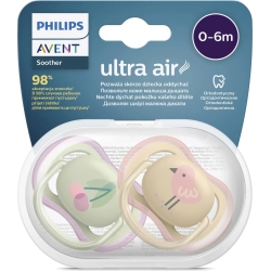 Avent Ultra Air 0-6M+ - 2 succhietti in silicone - Uccellino/Ciliegie