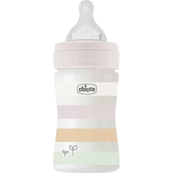Chicco Well-Being - Biberon Flusso Lento 150 Ml - Bianco Rosa