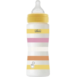 Chicco Well-Being - Biberon Flusso Rapido 330 Ml - Giallo Rosa