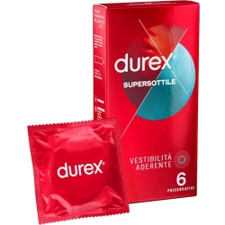 Durex Supersottile - 6 Preservativi Vestibilità Aderente