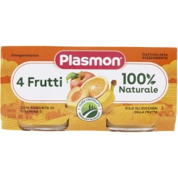 Plasmon Omogeneizzato 4 Frutti - 2 Vasetti Da 80 g